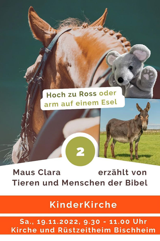 2022 11 19 KinderKirche Esel Pferd Plakat web